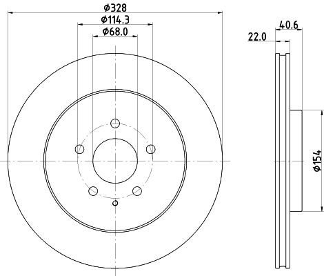 Bremseskive HELLA 8DD 355 135-281 Bremseskive HELLA 8DD 355 135-281