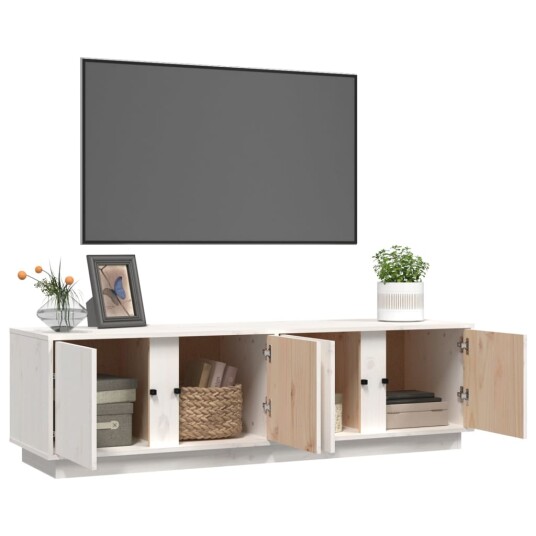 vidaXL TV-benk hvit 140x40x40 cm heltre furu 8720845581039
