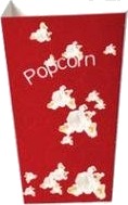 Popcornbæger 1.4 Ltr 48 Oz 180 Mm Rød Med Hvide Popcorn,50 Stk/Ps   50 Stk.