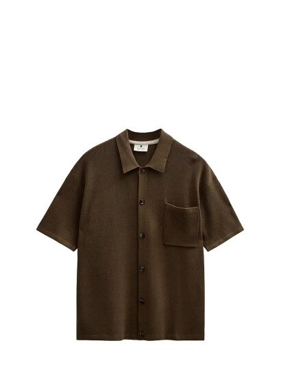 Anerkjendt Akvilhelm Needle Rib Ss Knit - Brown - L