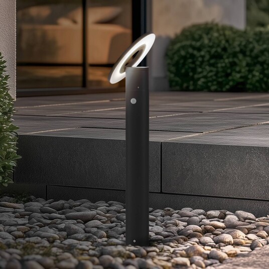 Arcchio LED-gatelampe Tovio antrasitt Ø 24 cm sensor