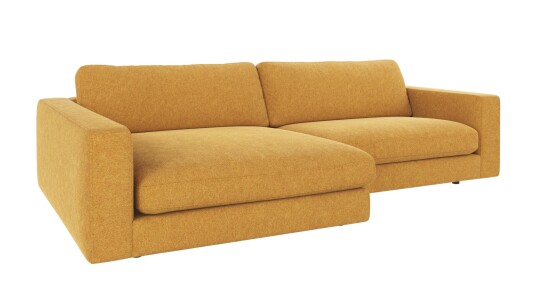 Rowico Home Duncan 3 seters sofa med sjeselong V Gul Brenda 68 258 x 150 x 78 cm Gul