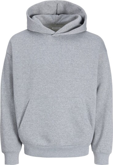 Jack & Jones Jacollie Plain Hoodie   LIGHT GREY MELANGE   L