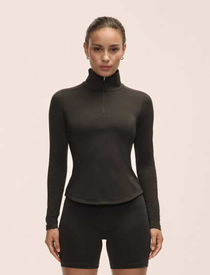 Casall Serene Half Zip Long Sleeve   Black   S