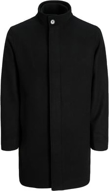 Jack and Jones Keith Wool Blend Stan Collar Coat Sort XXL