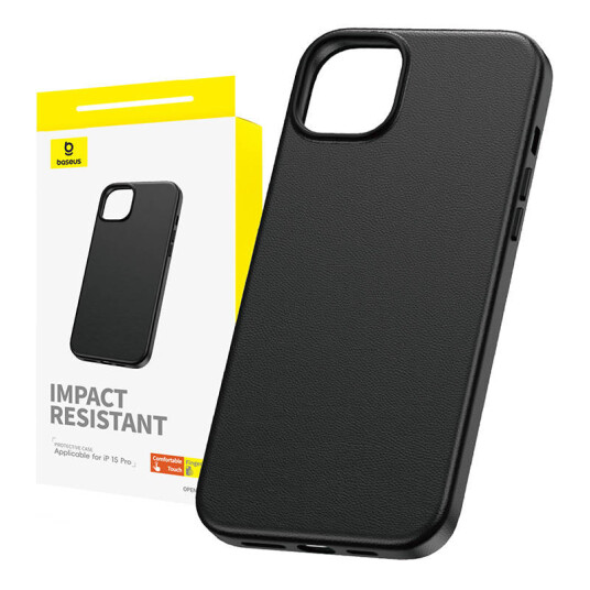 Baseus Phone Case for iPhone 15 Pro  Fauxther Series (Black)
