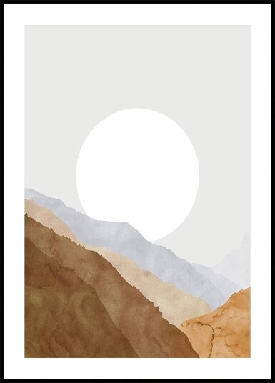 Boho moon and mountains Plakat Plakat / 50x70cm Boho moon and mountains Plakat Plakat / 50x70cm