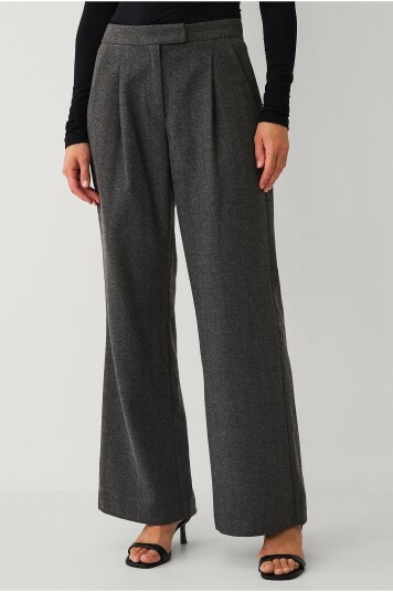 Ellos Collection Dressbukser i ullmiks Grå