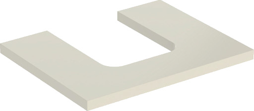GEBERIT ONE bordplate 600x470x30mm utskjæring i midten for høy kompakt kum