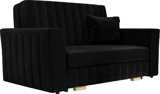 Upperud 2 seters Sovesofa Fløyel/Svart