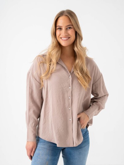 Only Zazima Long Sleeve Loose Shirt Beige XL