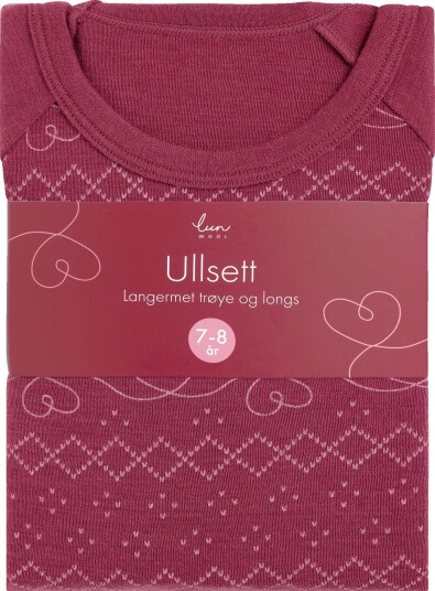 Lun Wool ullsett rosa 7 8 år 1 sett