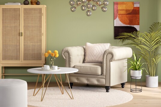 Manor House Chesterfield Deluxe Lenestol Beige
