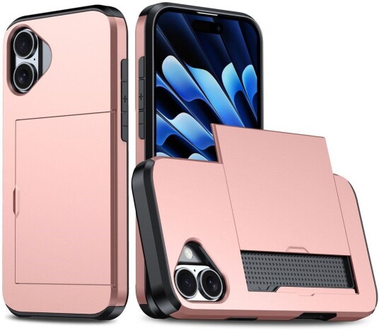 EIDERWOOD iPhone 17 Hybrid Deksel med Kortholder – Rose Gold