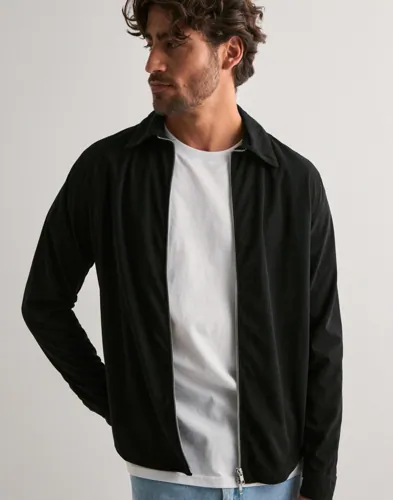 Ciszere Aden Cord Zip Enkeltfargede skjorter Svart Ciszere Aden Cord Zip Enkeltfargede skjorter Svart