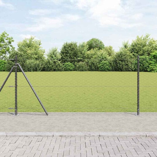 Gjerde med innlegg. Grå 1 x 100 m PVC belagt stål