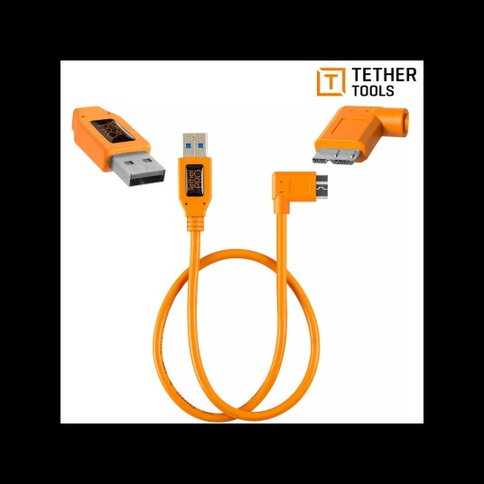 TetherPro Right Angle Adapter 50 cm USB 3.0 til USB 3.0 Micro-B 5-Pin TetherPro Right Angle Adapter 50 cm USB 3.0 til USB 3.0 Micro-B 5-Pin