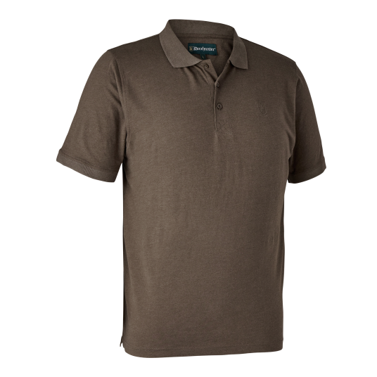 Deerhunter Gunnar Polo Shirt Brown Leaf melange S