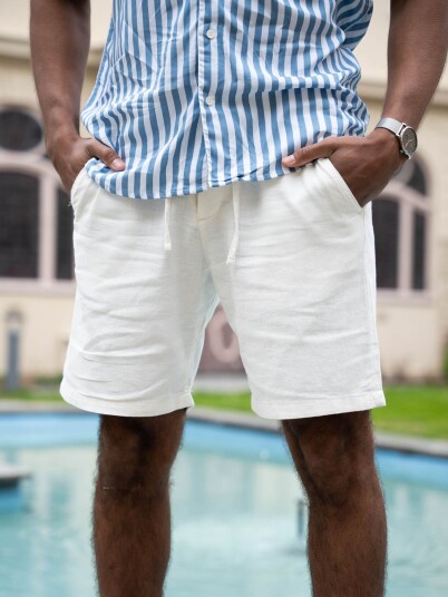 Selected Homme Regular Brody Linen Shorts Hvit XL