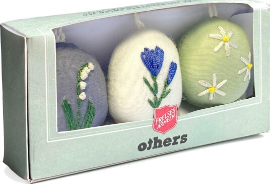 Påskeegg floral2 Others brodert 3pk