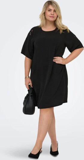 ONLY Carmakoma Carevalou Metta 2/4 Knee Dress Wvn   Black   46