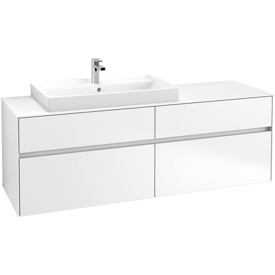 Villeroy & Boch Collaro Servantskap med 4 skuffer 160x50x54,8 cm u/lys Hvit Matt Villeroy & Boch Collaro Servantskap med 4 skuffer 160x50x54,8 cm u/lys Hvit Matt