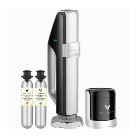 Coravin   Sparkling vinbevaringssystem 5 deler sølv