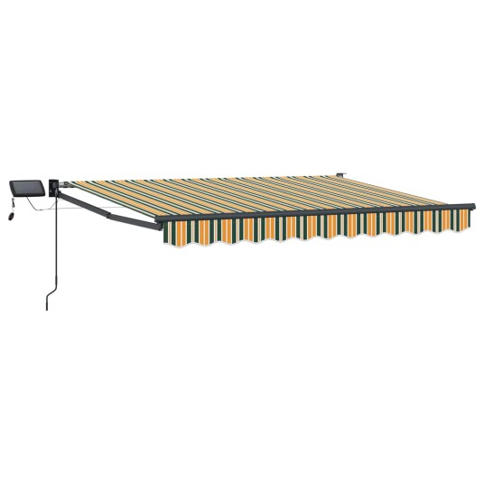 vidaXL Manuell utvidbar markise med LED-lamper 3 x 2,5 m