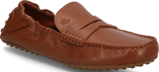Lauren Ralph Lauren Unlined Leather Wynnie Drvr Fl Drv Brown 36 Lauren Ralph Lauren Unlined Leather Wynnie Drvr Fl Drv Brown 36