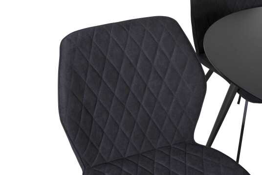 Venture Design Silar & Gemma spisegruppe Svart/svart 4 st stoler & bord 100 cm