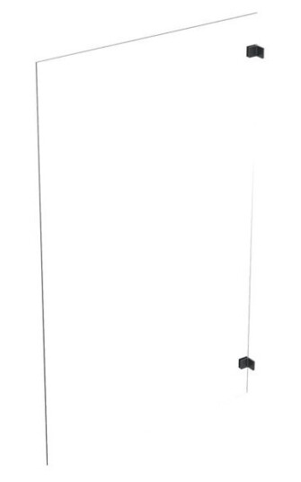 Ifö Showerama Art Dusjvegg rett, klart glass/matt svart 700 mm, Baderom