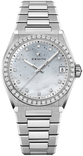 Zenith Dameklokke 16.9200.670 03.MI001 Defy Midnight Hvit/Stål Ø36
