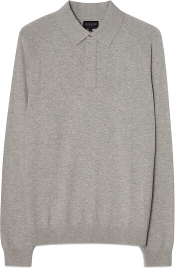 Lexington Clothing Fine Merino Blend Polo Sweater Grey M