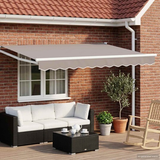 Manuell uttrekkbar markiseramme Hvit 3 x 2 m Aluminium
