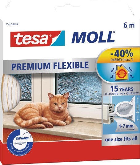 Tesa tetningslist silikon hvit 6 m Tesa tetningslist silikon hvit 6 m