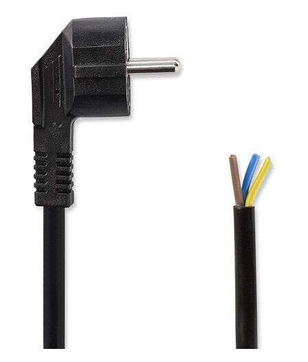Nedis Jordet Strømkabel 1.80 m Vinklet PVC Sort