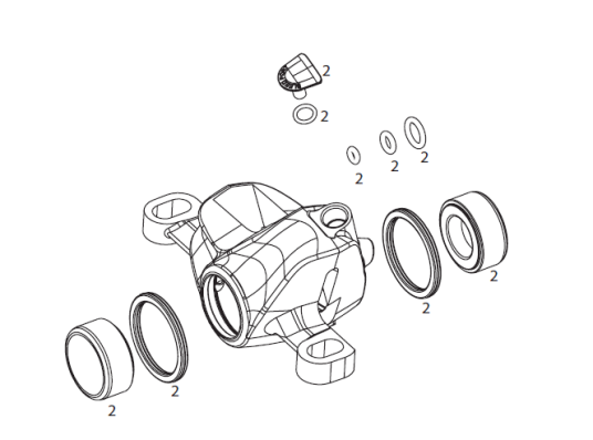 Sram Caliper Piston Kit, Level Ultimate/tlm Sram Caliper Piston Kit, Level Ultimate/tlm