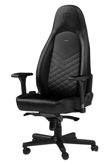 Noblechairs Icon - Stol - Ergonomisk - Armlener - T-Formet - Tipping - Roterende - Polyuretanlær Stålramme - Svart Noblechairs Icon - Stol - Ergonomisk - Armlener - T-Formet - Tipping - Roterende - Polyuretanlær Stålramme - Svart