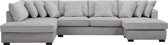 Rossita 5 seters Venstrevendt U formet Dyp Sofa med Divan og Sjeselong i Chenille   Grå