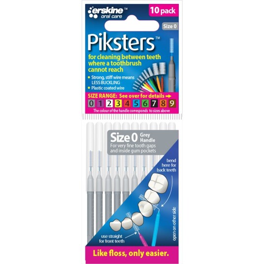 Piksters Gap børster 10 stk. ISO 0 GRÅ Piksters Gap børster 10 stk. ISO 0 GRÅ