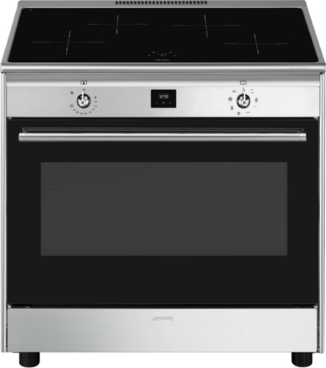 Smeg Classica 90 cm Induksjonskomfyr med Katalyse Rød