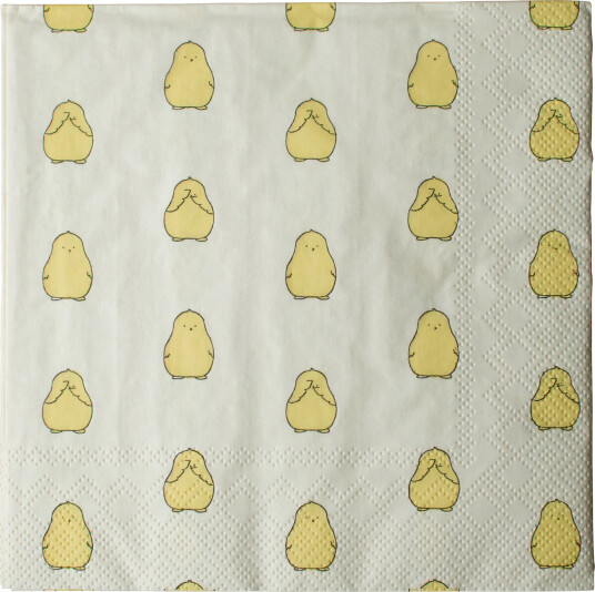 DBKD Chubby chicken papirserviett 20 pakning Yellow 33x33 cm DBKD Chubby chicken papirserviett 20 pakning Yellow 33x33 cm