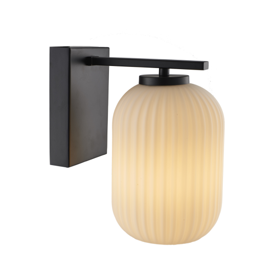 Ina vegglampe Svart/Opal