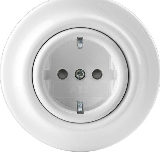 Abb Stikkontakt Decento 6620K-C07459 1-Veis, Jordet, Hvit