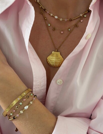 Bud to rose Lima Charm Necklace Mix/Gold   Gold   ONE SIZE