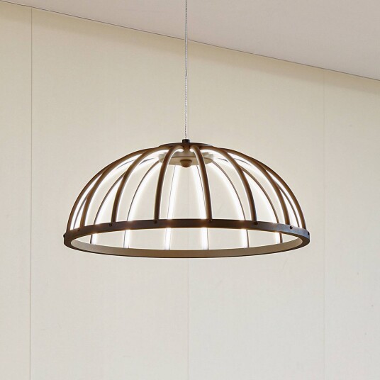 Lucande LED-hengelampe Attea svart Ø 40 cm aluminium Lucande LED-hengelampe Attea svart Ø 40 cm aluminium