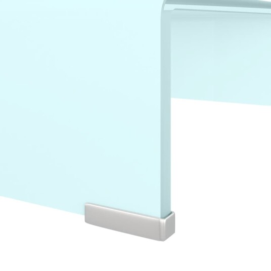 vidaXL TV-benk glass hvit 40x25x11 cm