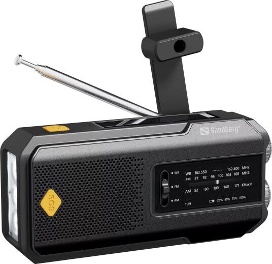 Sandberg Survivor Radio 2000 Bærbar AM/FM Radio med Solcelledrift Sort