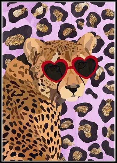 Leopard Print Pink Poster Plakat / 30x40cm