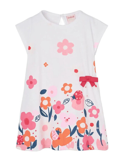 Boboli Knit Dress For Girl Bci White 110